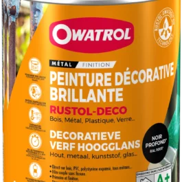 RUSTOL DECO NOIR PROFOND BRILLANT RAL 9005 (0.75L) - 1366AA/NL - OWATROL