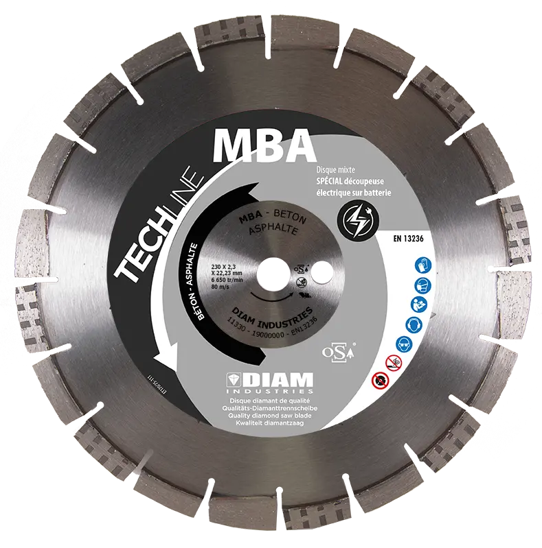 DISQUE DIAMANT MIXTE BETON ASPHALTE Ø300/20 - MBA300/20 - DIAM INDUSTRIES 1 DISQUE DIAMANT MIXTE BETON ASPHALTE Ø300/20 - MBA300/20 - DIAM INDUSTRIES