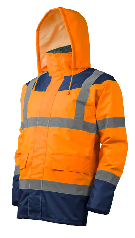 PARKA KETA MATELASSEE POLYSTER HI-VIZ ORANGE/MARINE XXXL - 7KETOXXXL - COVERGUARD 1 PARKA KETA MATELASSEE POLYSTER HI-VIZ ORANGE/MARINE XXXL - 7KETOXXXL - COVERGUARD