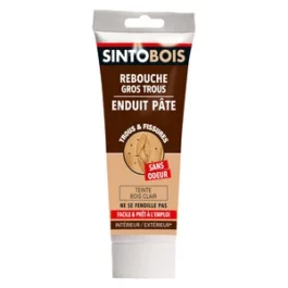 MASTIC A BOIS PRET A L'EMPLOI BOIS CLAIR TUBE 330G - 39000 - SINTO