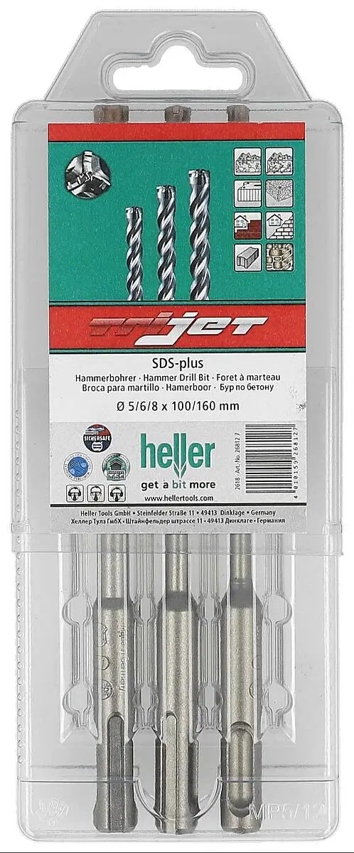 FORET BETON SDS+ TRIJET 3 TAILLANTS (COFFRET 3 PIECES) - 26812 - HELLER 1 FORET BETON SDS+ TRIJET 3 TAILLANTS (COFFRET 3 PIECES) - 26812 - HELLER