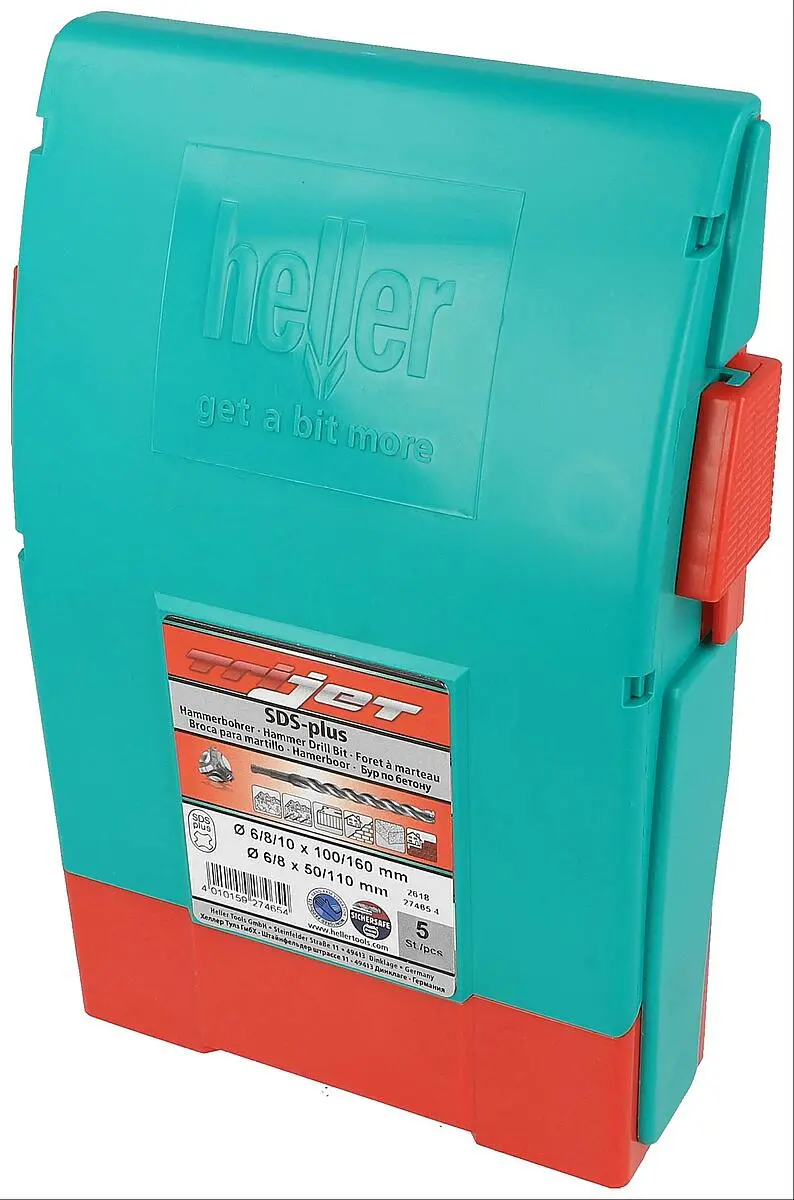 FORET BETON SDS+ TRIJET 3 TAILLANTS (COFFRET 5 PIECES) - 27465 - HELLER 1 FORET BETON SDS+ TRIJET 3 TAILLANTS (COFFRET 5 PIECES) - 27465 - HELLER