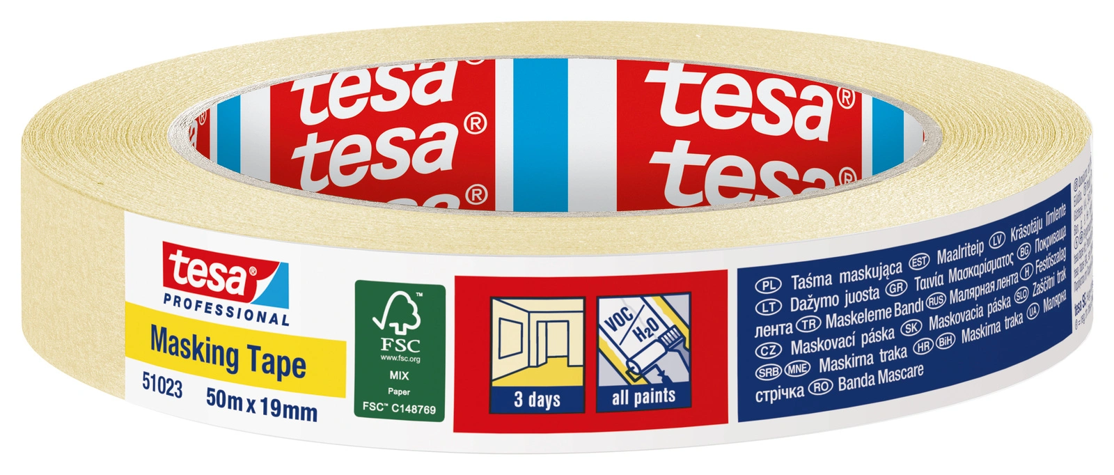 RUBAN ADHESIF MASQUAGE ECONOMIQUE 51023 50MX19MM - TESA - 51023-00000-00 1 RUBAN ADHESIF MASQUAGE ECONOMIQUE 51023 50MX19MM - TESA - 51023-00000-00
