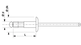 RIVET AV MULTI SER TETE RONDE STD Ø 4,8 L (mm) 15 (BTE 250) - 140148151PX - PRODIXAL