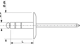 RIVET AV MULTI SER TETE EXTRA LARGE Ø 4,8 L (mm) 17 (BTE 200) - 140348171PX - PRODIXAL