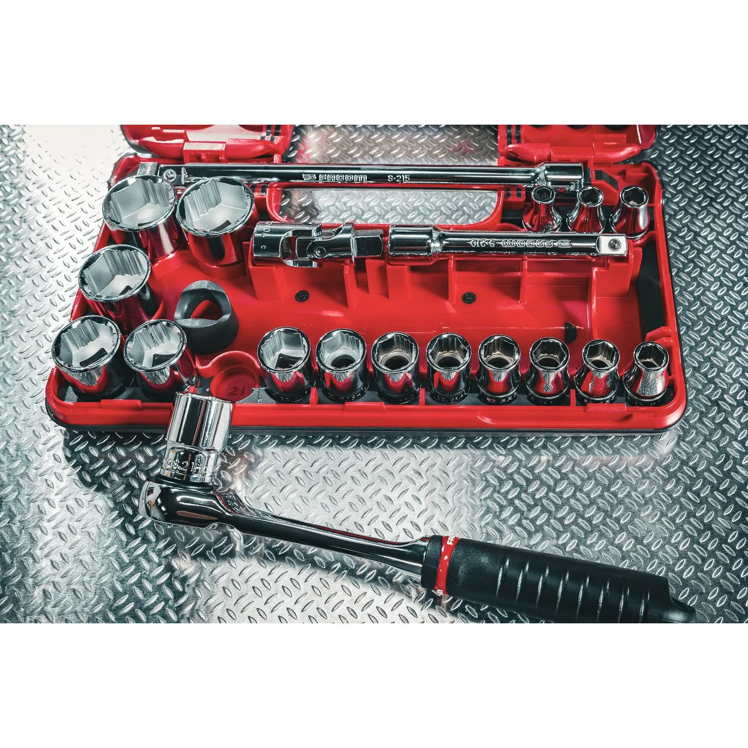 COFFRET DOUILLES ET ACCESSOIRES DETECTION BOX 1/2'' (21 PIECES) - SL.DBOX1GRPPB - FACOM 2 COFFRET DOUILLES ET ACCESSOIRES DETECTION BOX 1/2'' (21 PIECES) - SL.DBOX1GRPPB - FACOM – Image 2