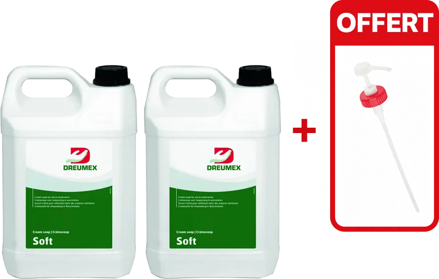 LOT DE 2 CREMES LAVANTE SOFT 5L + 1 POMPE OFFERTE - 90000001 - DREUMEX 1 LOT DE 2 CREMES LAVANTE SOFT 5L + 1 POMPE OFFERTE - 90000001 - DREUMEX