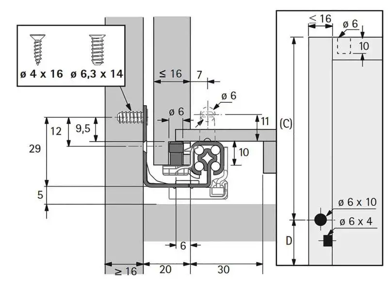 QUADRO 25 450MM STOP/PART. 25KG EB20 - 9 135 926 - HETTICH 2 QUADRO 25 450MM STOP/PART. 25KG EB20 - 9 135 926 - HETTICH – Image 2