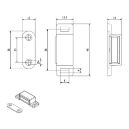 LOQUETEAU 4 KG A VISSER MARRON GACHE METAL - 11.0782 - ITAR