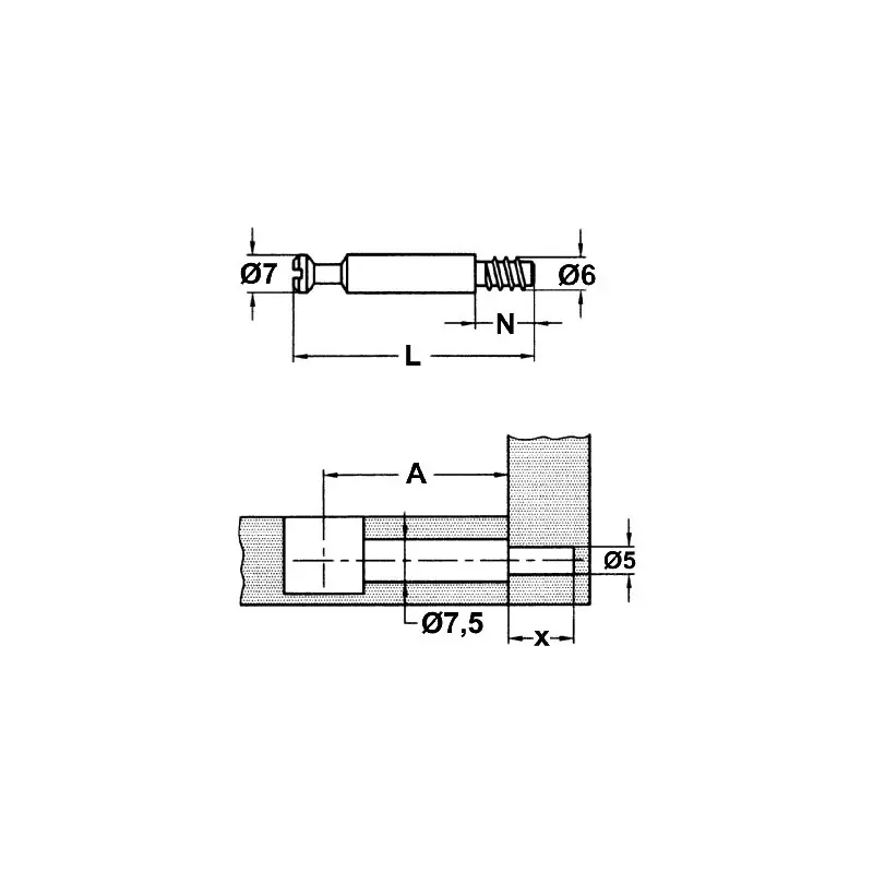 GOUJON P.EXCENT.LG.34MM PRE-PERCAGE 5MM AC.ZING. - 009578-883-300 - TITUS 2 GOUJON P.EXCENT.LG.34MM PRE-PERCAGE 5MM AC.ZING. - 009578-883-300 - TITUS – Image 2