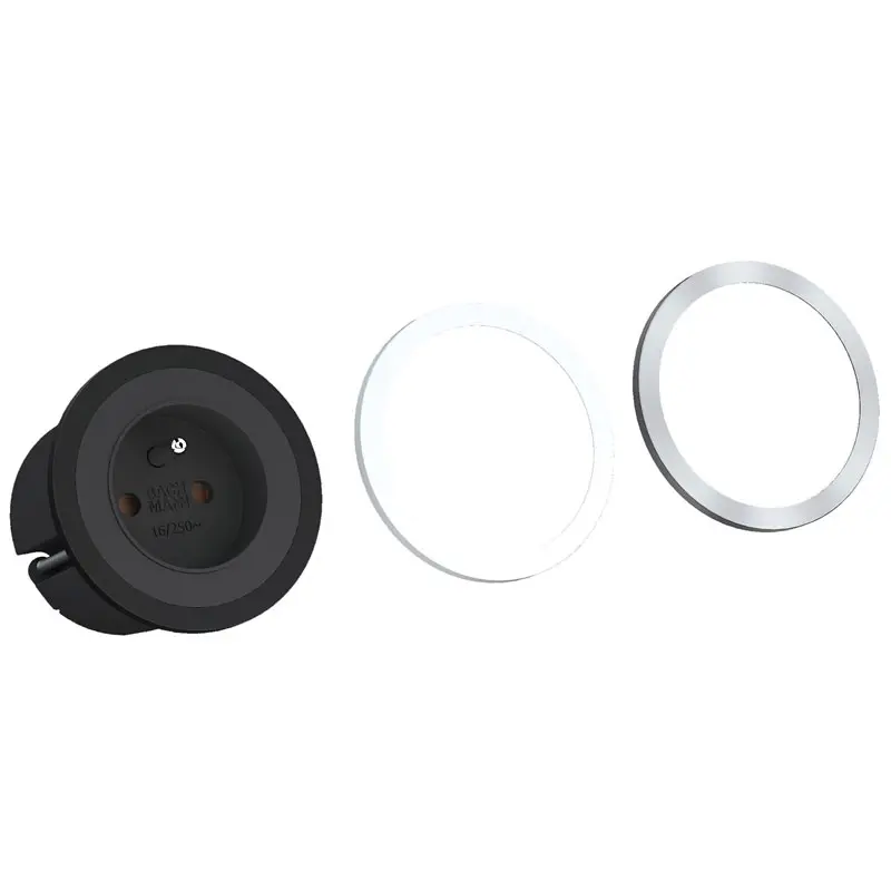 PRISE ENCASTRABLE PIX AVEC BAGUE DECORATIVE - 926003 - BACHMANN 1 PRISE ENCASTRABLE PIX AVEC BAGUE DECORATIVE - 926003 - BACHMANN