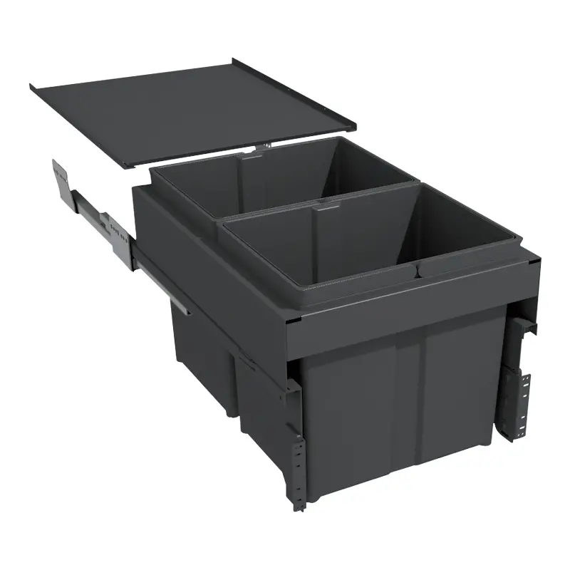 POUBELLE COULISSANTE SUSPENDUE 34L 2 SEAUX - 6580EVN440B - GOLLINUCCI 1 POUBELLE COULISSANTE SUSPENDUE 34L 2 SEAUX - 6580EVN440B - GOLLINUCCI