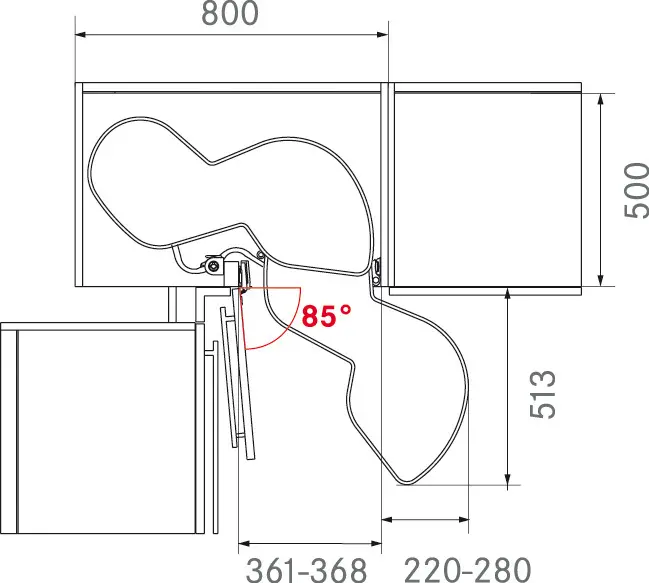 KIT LE MANS II DROIT ANTHRACITE 400MM AVEC AMORT - - - KESSEBOHMER 1 KIT LE MANS II DROIT ANTHRACITE 400MM AVEC AMORT - - - KESSEBOHMER