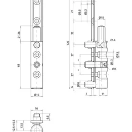 FICHE MALE PLATINE URSUS 487 D16 BLANC 9016 - CG4871609P03 - OTLAV