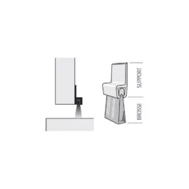 BAS DE PORTE GARAGE IBS 31 ALU+BROSSE 1M - 0308201D - ELLEN