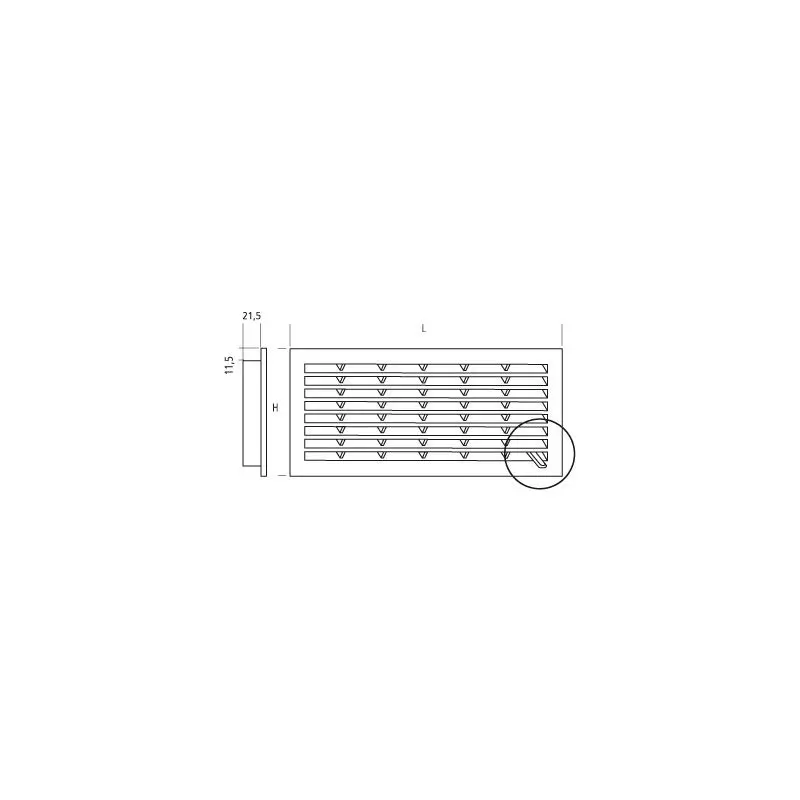 GRILLE VENT ENCAST H132X338 AV MOUS REG FB211 - FB211 - NICOLL 2 GRILLE VENT ENCAST H132X338 AV MOUS REG FB211 - FB211 - NICOLL – Image 2